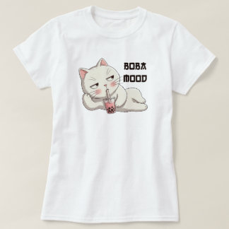 Boba Mood Kawaii Luie Kat Japanse Stijl T-shirt