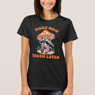 Boba Nu Afval Later, Cute Wasbeer Drinkende Bubble T-shirt