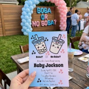 Boba of Geen Boba Bubble Tea Boba Geslacht Reveal Kaart