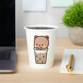 Boba Panda Beer Loves Boba melkthee Papieren Bekers