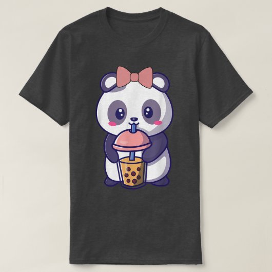 Boba Panda Drink de Japanse Cute Kawaii T-shirt (Design voorkant)