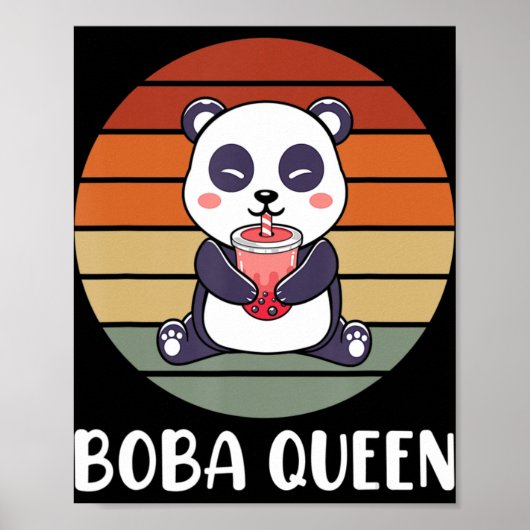 Boba Queen Bubble Tea Japanner Panda Anime Ka Poster (Voorkant)