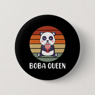 Boba Queen Bubble Tea Japanner Panda Anime Ka Ronde Button 5,7 Cm
