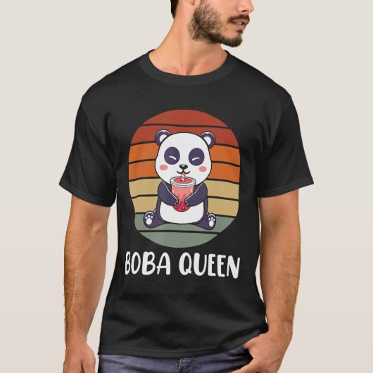 Boba Queen Bubble Tea Japanner Panda Anime Ka T-shirt (Voorkant)