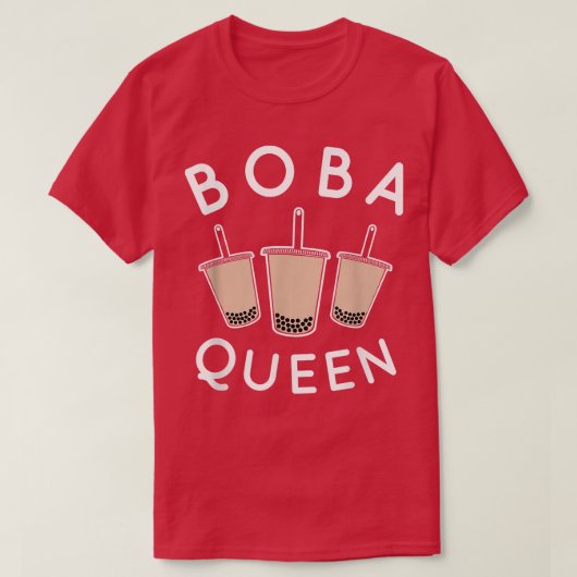 Boba Queen, Ice Drink Tea Bubble Boba T-shirt (Design voorkant)