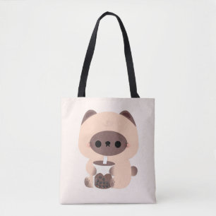 Boba Siamese Cat Tote Bag
