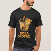 Boba Spotted Cute Leopard Cheetah Hugging Bubble M T-shirt (Voorkant)