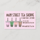 Boba Taiwanese Tea Shop Teahouse Café Cups Visitekaartje (Achterkant)