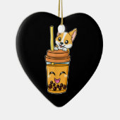 Boba Tapioca Pearls Bubble Milk Tea Drink Corgi Keramisch Ornament (Rechts)