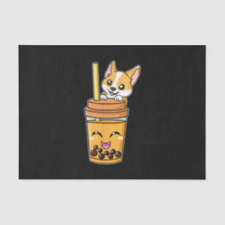 Boba Tapioca Pearls Bubble Milk Tea Drink Corgi Tissuepapier