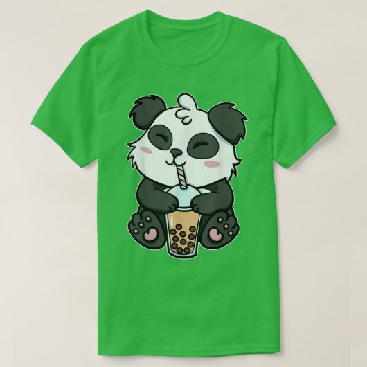 Boba Tapioca Pearls Bubble Milk Tea Drink Panda Lo T-shirt (Design voorkant)