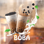 Boba Tea Advertisement Front verfrissen Raamsticker (Vel 2)