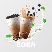 Boba Tea Advertisement Front verfrissen Raamsticker (Vel)