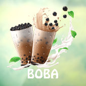 Boba Tea Advertisement Front verfrissen Raamsticker (Vel 3)