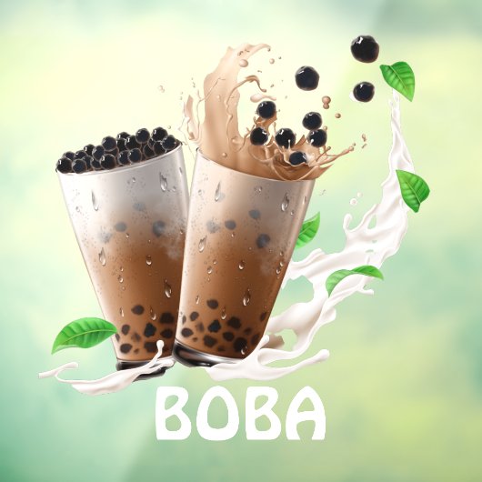 Boba Tea Advertisement Front verfrissen Raamsticker (Vel 3)