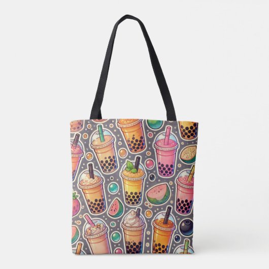 Boba Tea Allover Print Canvas tas (Achterkant)