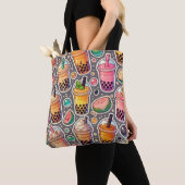Boba Tea Allover Print Canvas tas (Dichtbij)