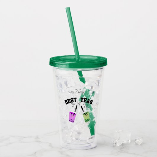 boba tea beltea baby acryl drinkbeker (Voorkant ijs)