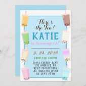 Boba Tea Birthday Kaart (Voorkant / Achterkant)