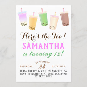 Boba Tea Birthday Kaart