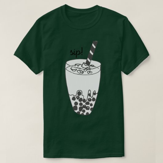 Boba Tea Black en White T-shirt (Design voorkant)