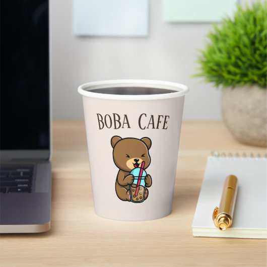 Boba Tea, bubbelmilk tea Papieren Bekers (Insitu)