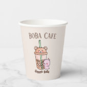 Boba Tea, bubbelmilk tea Papieren Bekers (Voorkant)