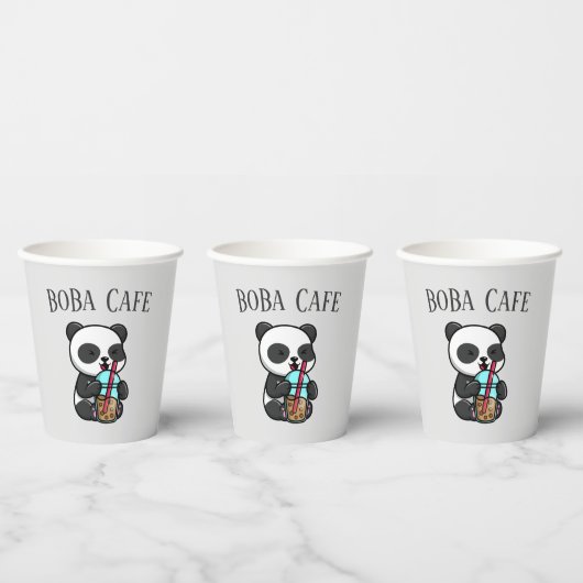 Boba Tea, bubbelmilk tea Papieren Bekers (Multi)