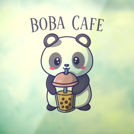 Boba Tea, bubbelmilk tea Raamsticker (Vel 3)