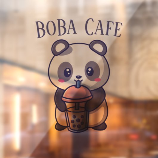 Boba Tea, bubbelmilk tea Raamsticker (Vel 2)