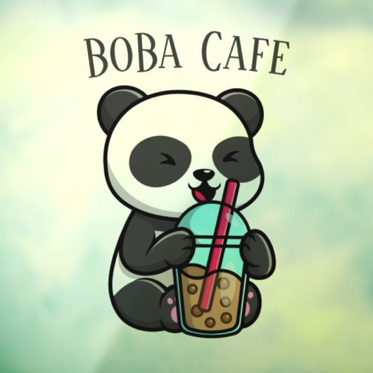 Boba Tea, bubbelmilk tea Raamsticker (Vel 3)