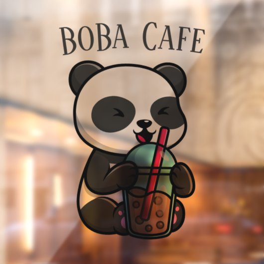 Boba Tea, bubbelmilk tea Raamsticker (Vel 2)
