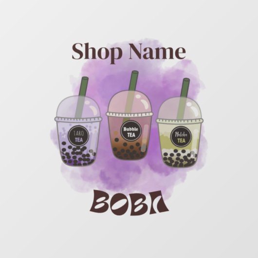 Boba Tea, bubbelmilk tea Raamsticker (Vel)