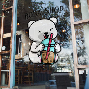 Boba Tea, bubbelmilk tea Raamsticker