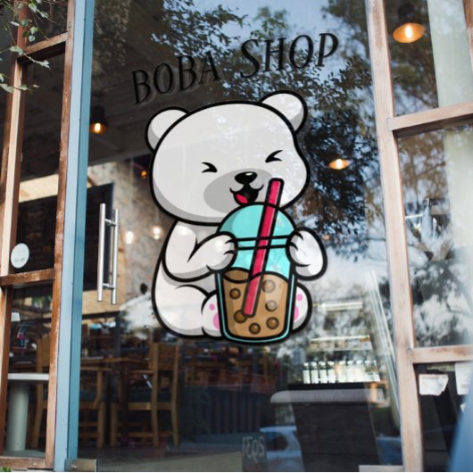 Boba Tea, bubbelmilk tea Raamsticker