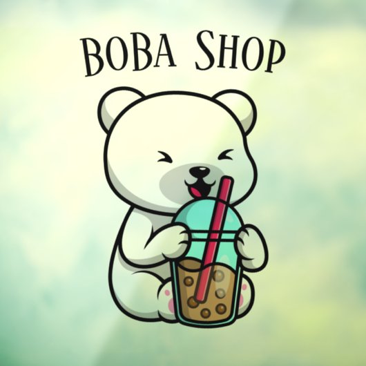 Boba Tea, bubbelmilk tea Raamsticker (Vel 3)
