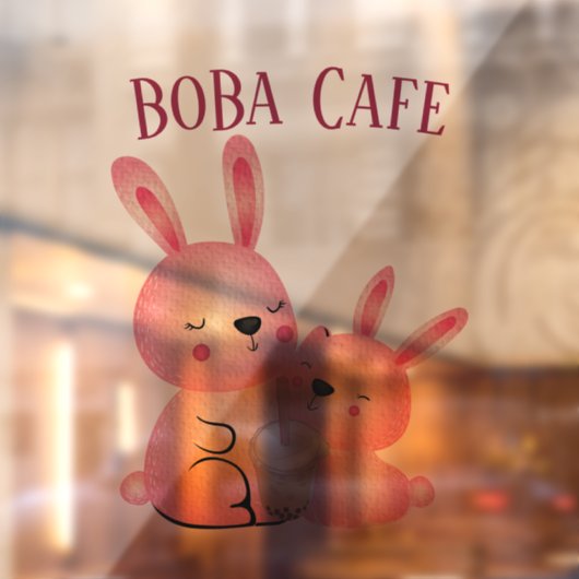 Boba Tea, bubbelmilk tea Raamsticker (Vel 2)