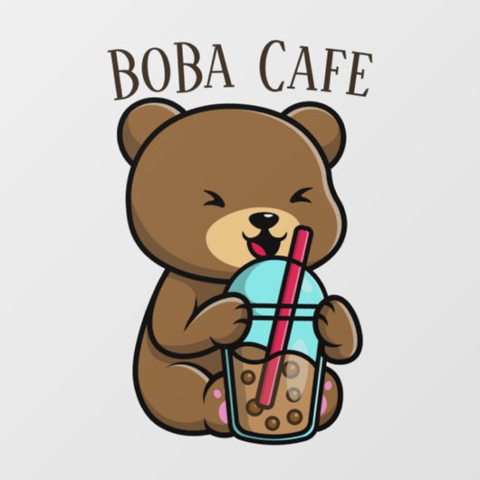Boba Tea, bubbelmilk tea Raamsticker (Vel)