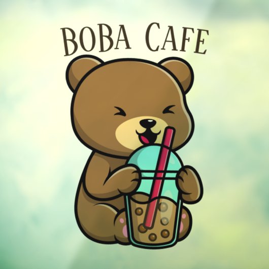Boba Tea, bubbelmilk tea Raamsticker (Vel 3)