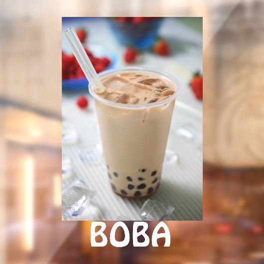 Boba Tea Bubble Drink Advertisement Raamsticker (Vel 2)