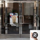 Boba Tea Bubble Drink Advertisement Raamsticker (Kantoordeur)