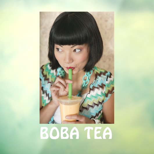 Boba Tea Bubble Drink Advertisement Window Cling Raamsticker (Vel 3)