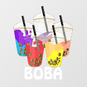 Boba Tea Bubble Drink Front Raamsticker (Vel)