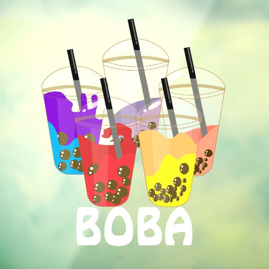 Boba Tea Bubble Drink Front Raamsticker (Vel 3)