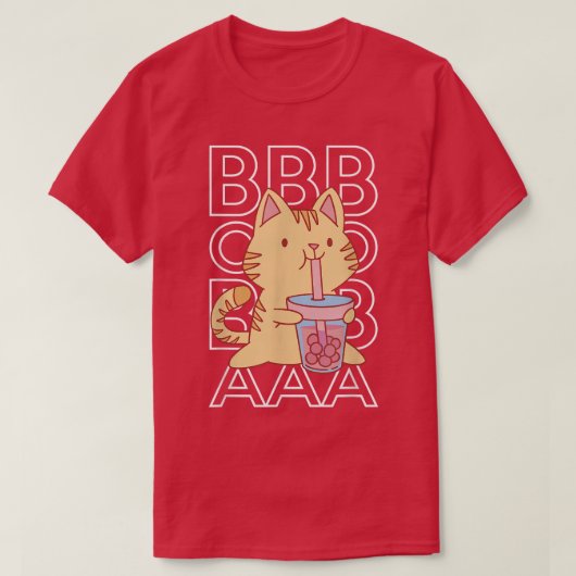 Boba Tea Bubble Tea Anime Cat  T-shirt (Design voorkant)