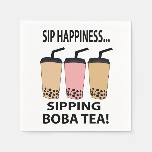 Boba Tea Bubble Tea Boba Tea Party Servet (Voorkant)