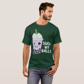 Boba Tea Bubble Tea Gift Kawaii Suck My Balls T-shirt (Voorkant volledig)