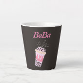 boba tea bubble tea latte mok (Voorkant)