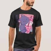 Boba Tea Cat Bubble Tea Chibi Drawing T-shirt (Voorkant)