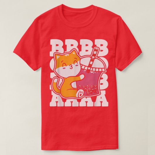 Boba Tea Cat Bubble Tea Kawaii Anime Japanese Milk T-shirt (Design voorkant)